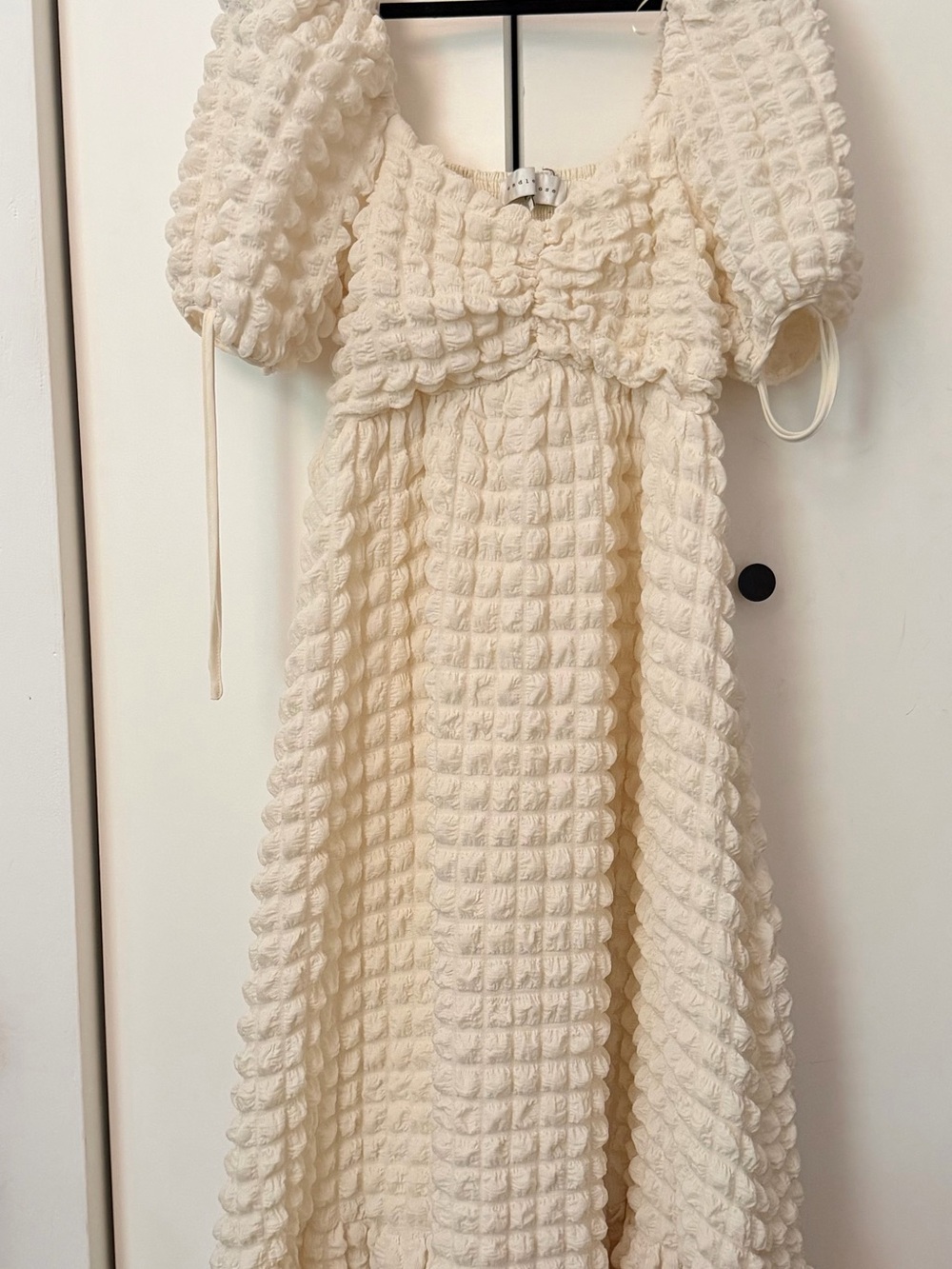 Anthropologie - Endless Rose Cream Puff-Sleeve Textured Kids Dress